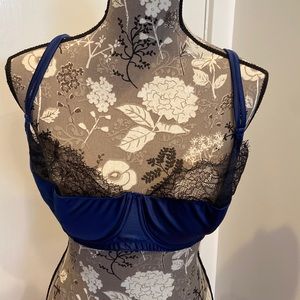 Adore me navy blue and black lace bra 38E